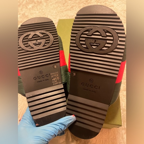 Gucci Padded Web Slide Sandals - Picture 9 of 16